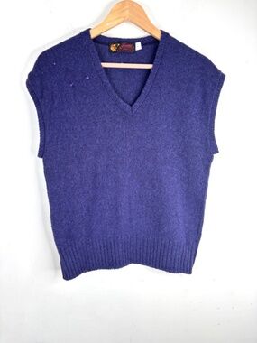 VTG Jersild Purple Wool Sweater Vest L Made in USA Granpda Academia Preppy READ